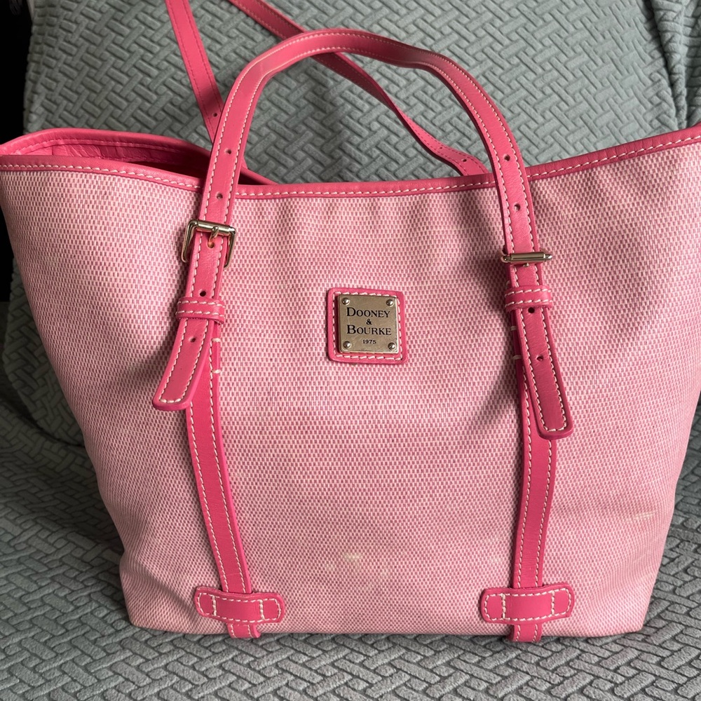 Dooney & Bourke Pink Textured Coated Cotton Tote